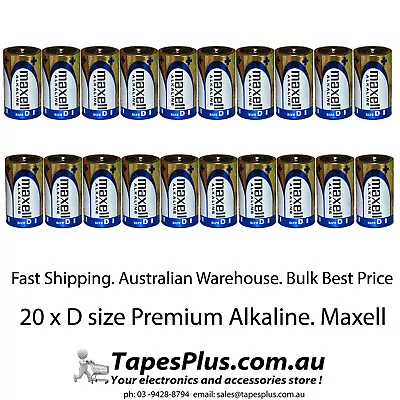 20 X D Size Batteries Bulk Alkaline Maxell • $49.95