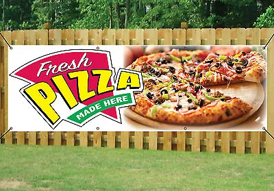 £18.99 • Buy PIZZA SHOP TAKEAWAY BANNER FRESH MADE HERE OUTDOOR SIGN PVC With Eyelets V2