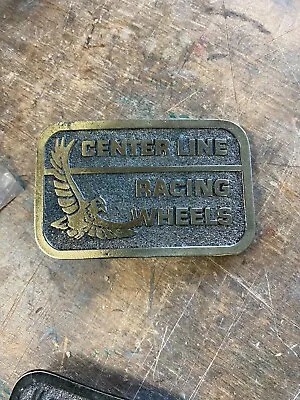 Vintage 1970’s Center Line Racing Wheels Great American Buckle Co. Belt Buckle • $25.95