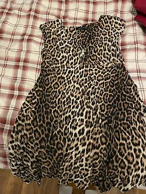 Zara Leopard Print Dress  Babydoll Style Size 12 • £15