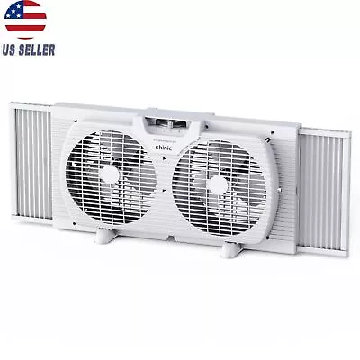 9  3-Speed Twin Window Fan With Removable Bug Screen22“ To 33-1/2 ) White • $28.84