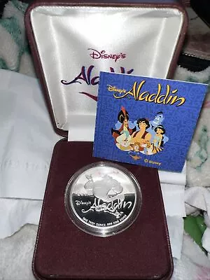 1 Ounce Disney Silver Coin Walt Disney Aladdin Genie With Box   1 Oz • $85