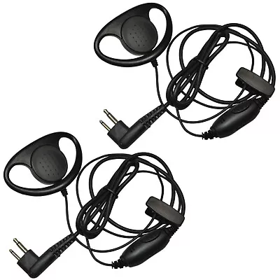 2-Pack HQRP D Shape Earpiece Hands Free Headset Mic For Motorola Radio Devices • $13.95