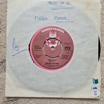 Melba Moore This Is It 45rpm Vinyl Record • £3.99