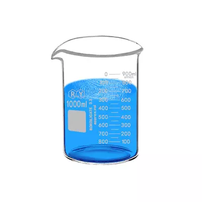 Glass Beakers 1000Ml Borosilicate Graduated Measuring Low Form Beaker • $17.37