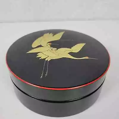 Vintage Otagiri Coaster Japan Black Gold Cranes Hand Crafted Set Of 6  • $24