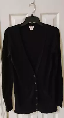 Mossimo Supply Co Women's Black Long Sleeve Button Front Cardigan Medium • $10.99