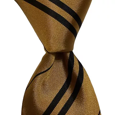 THE WIZARDING WORLD OF HARRY POTTER Silk Necktie Designer STRIPED Gold/Black EUC • $27.99