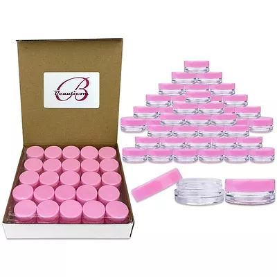 200 Packs 3 Gram/3ML Pink Plastic Makeup Cosmetic Lotion Sample Jar Containers • $31.99