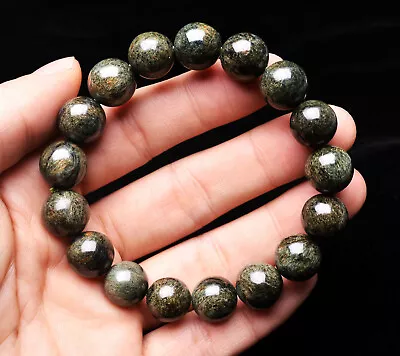 12.5mm Genuine Natural Green Seraphinite Crystal Round Beads Bracelet • $0.01