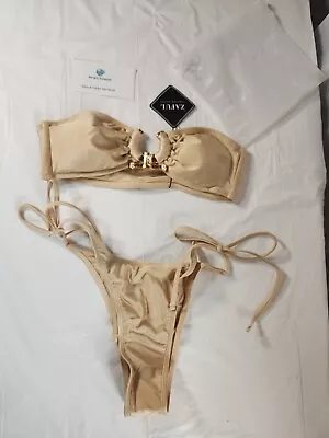 $12 • Buy Zaful New With Tags Women's 2 Piece Bikini Gold Size Small