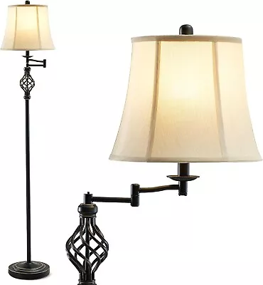 3 Color Temperature LED Floor Lamp Transitional Swing Arm Floor Lamp Vintage Po • $119