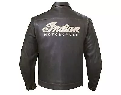 Men's New Indian Motorcycle Distressed Genuine Cowhide Leather Biker Jacket • $127.99