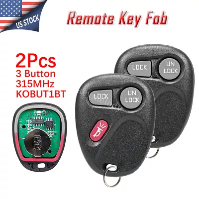 2 Replacement Remote Control Car Key Fob KOBUT1BT For 2000-2001 Chevrolet Tahoe • $13.39
