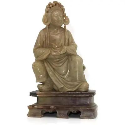 Vintage Chinese Soapstone Guanyin Quan Yin Sculpture Figurine 5 3/4  • $125.09
