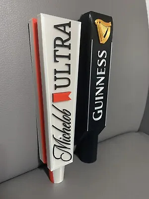 Guinness And Michelob Ultra Tap Handles With Bonus Set Of 5  Guinness Coasters. • $54.87