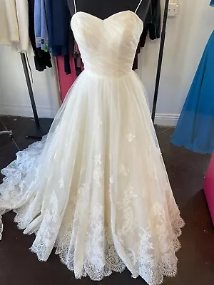 Lace Tulle Ballgown Wedding Dress Corset Back Originally $2799 Size 6 Champagne • $250