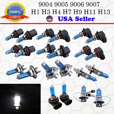 1 Pair Xenon Headlight Halogen Lamp 2x Light Bulb Replacement Super White 6000k  • $6.64