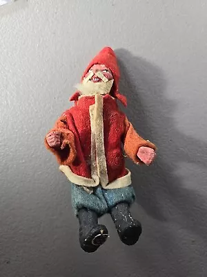 Antique German Made Belsnickle Santa Figure Clay Head Boots Hands Leather • $254.99