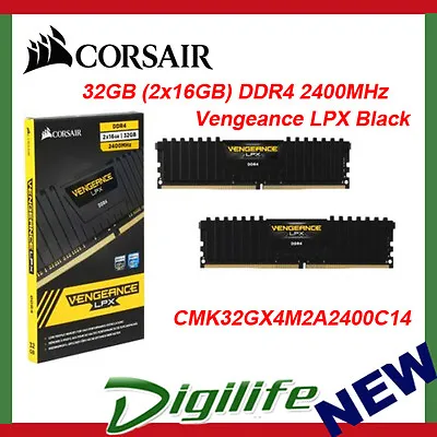 Corsair Vengeance LPX 32GB (2x 16GB) DDR4 2400MHz Memory Black C14 • $149