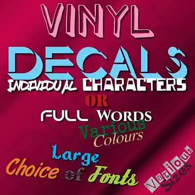 Personalised Adhesive Vinyl Sticker Decal  Character Letter Number Name Word Art • £4.65