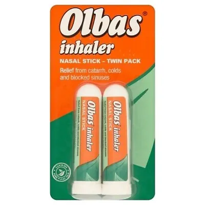2 Pack Olbas Inhaler Nasal Stick - 2x 695mg -Pure Natural Remedy- Essential Oils • £4.29
