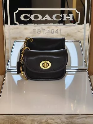 Coach Vintage Black Leather City Bag Key Fob EUC • $200