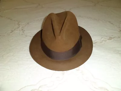 Royal Stetson Vtg Fedora Hat Brown Sz 7 1/8 • $55