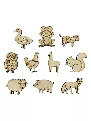 20x Farm Animals With Detail 3cm Wood Craft Embelishments Laser Cut Shape MDF • £3.15