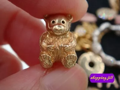 AUTH Pandora Lovable Teddy Bear 585 ALE 14ct Gold Charm 750462 Discontinued • £425