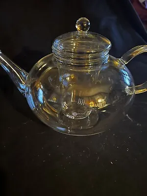 Jenaer Glas Mikado Teekanne Teapot Clear W/ Infuser 0.6 Liter Made In Germany  • $33