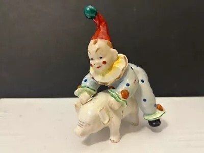 Occupied Japan Ucagco Vintage 1940's Clown On Pig Figurine • $22.95