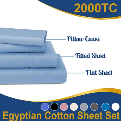 $37.73 • Buy 4 PCS Flannelette Feel 2000TC Egyptian Cotton Fitted Sheet Set Pillowcase Size