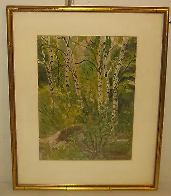 Vintage Evelyn Mott Sandwich Cape Cod Landscape Painting - *amidst The Birches* • $292.50