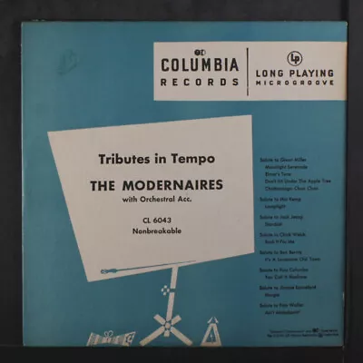 MODERNAIRES: Tributes In Tempo COLUMBIA 12  LP • $10