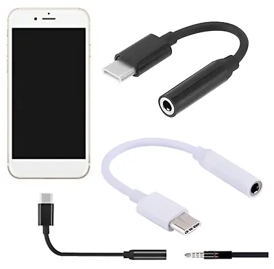 USB Type C To 3.5mm AUX Audio Earphone Headphone Jack Cable Adapter For Android • £2.70