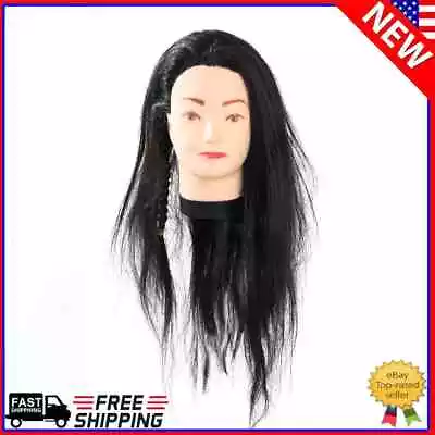 Professional Hairdressing Training Mannequin Practice Head 65cm Black Hair • $18.99