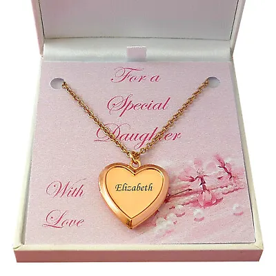 Locket Necklace With ANY NAME Engraved Rose Gold Finish In Special Gift Box • £16.99