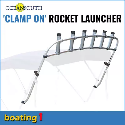 Clamp On Fishing Rod Holder/Rocket Launcher 6 Rod Holders - Max Width 1.9m • $182.90