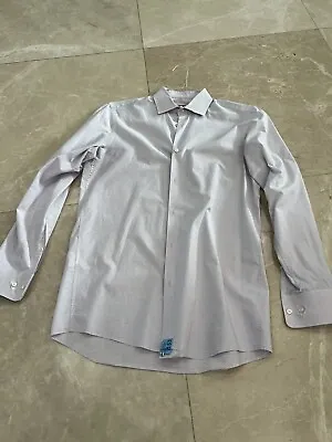 Hugo Boss Red Label Sharp Fit Easy Iron 15 32/33 Dress Shirt White Pink Blue • $15.99