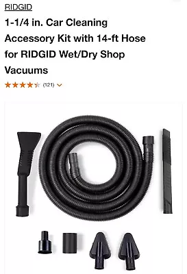 $24.99 • Buy 1-1/4 In. Car Cleaning Accessory Kit With 14-ft Hose For RIDGID Wet/Dry Shop Vac