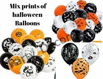 12  Halloween Latex Balloons Party Decorations Baloons Trick Or Treat Spooky Boo • $4.96