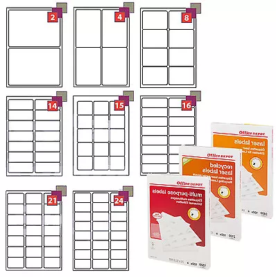 £4.99 • Buy A4 Address Labels Self Adhesive Sticky Sheets Inkjet Copier Laser Printer Peel