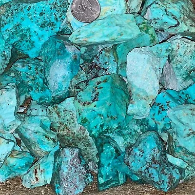 $39.17 • Buy 2000 Carat Lots Of Natural Turquoise Rough + A Free Faceted Gemstone