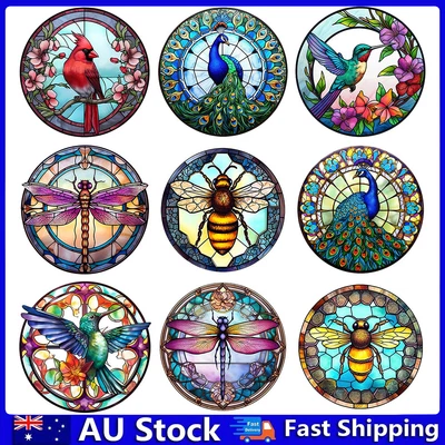 $5.49 • Buy Round 5D DIY Full Drill Diamond Painting Art Stained Glass Animal Embroidery Kit