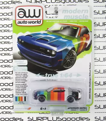 Auto World 2024 R1 Modern Muscle 2023 DODGE CHALLENGER Hellcat Redeye SWATCH Car • $11.95