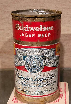 1952 1 Sided Budweiser  Steel Flat Top Beer Can St Louis Missouri Anheuser Busch • $12