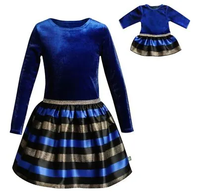 Dollie Me Girl 4-14 And Doll Matching Blue Dress Outfit Clothes Ft American Girl • $32.99