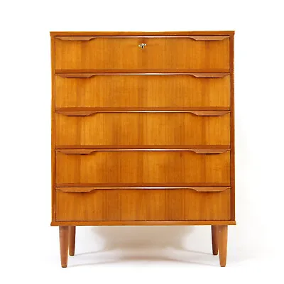 Retro Vintage Danish Design Teak Tall Boy Chest Of Drawers Mid Century 50s 60s • £795