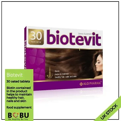 BIOTEVIT 30/60/90 Tab Hair Nails Skin I Biotin | Biotyna • £13.99